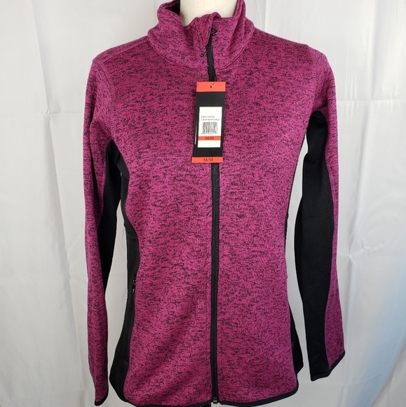 Marc New York Lightweight Zip Front Purple & Black Heathered Pockets Jacket Sz M - Picture 1 of 15